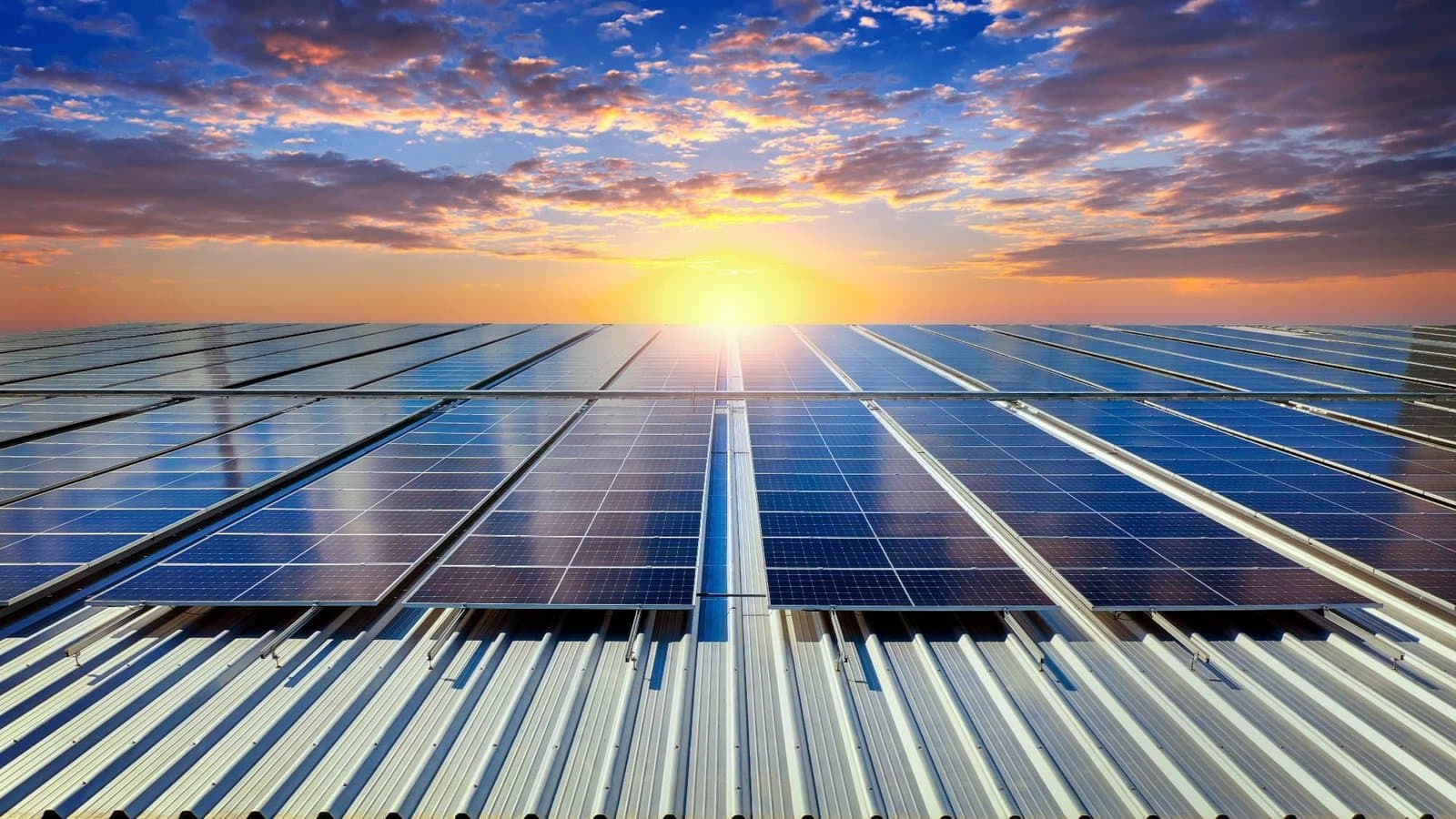 Solar panels on a roof